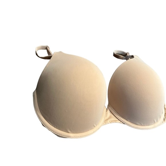 Victoria’s Secret Perfect Shape Bra Womens Padded Full Coverage Beige 34DD - Picture 2 of 8